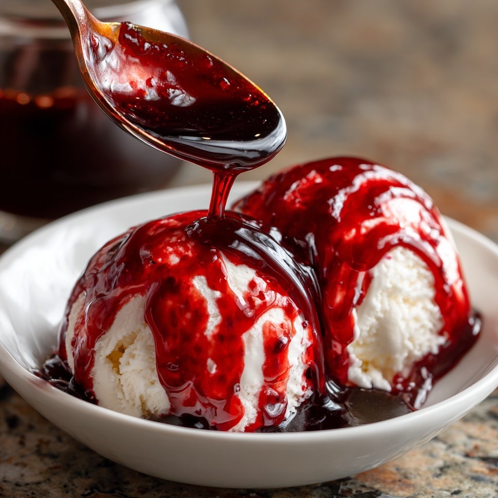 Strawberry Balsamic Glaze for Vanilla Ice Cream​