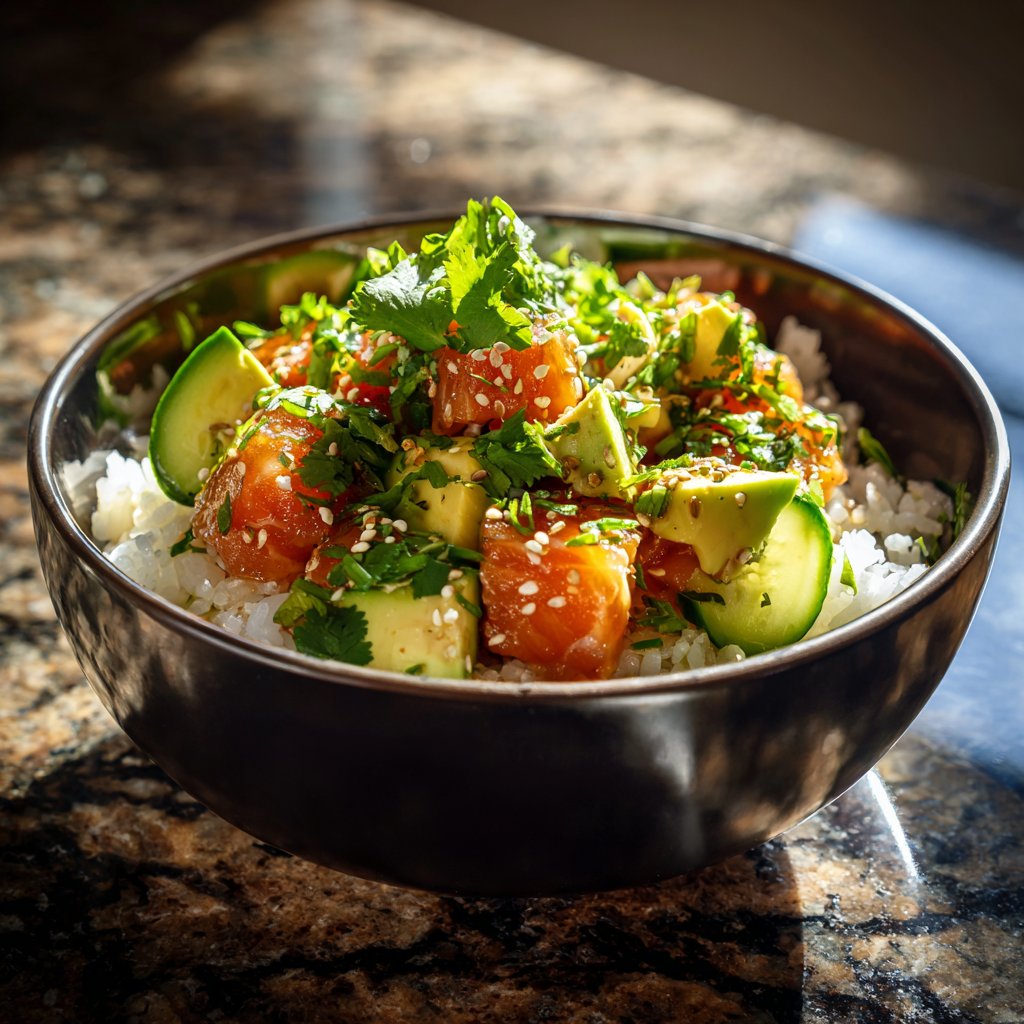 Chili Lime Salmon Poke Bowl