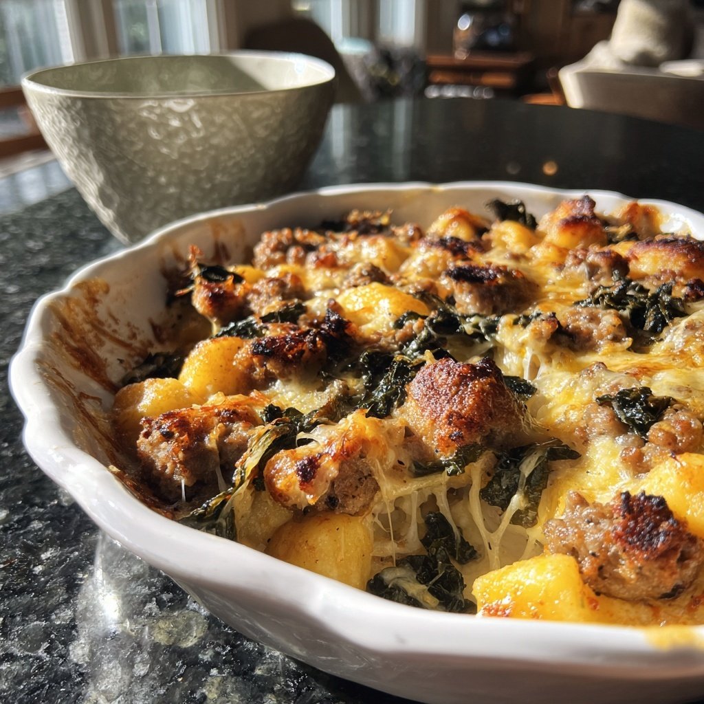 Baked Gnocchi with Kale Sausage