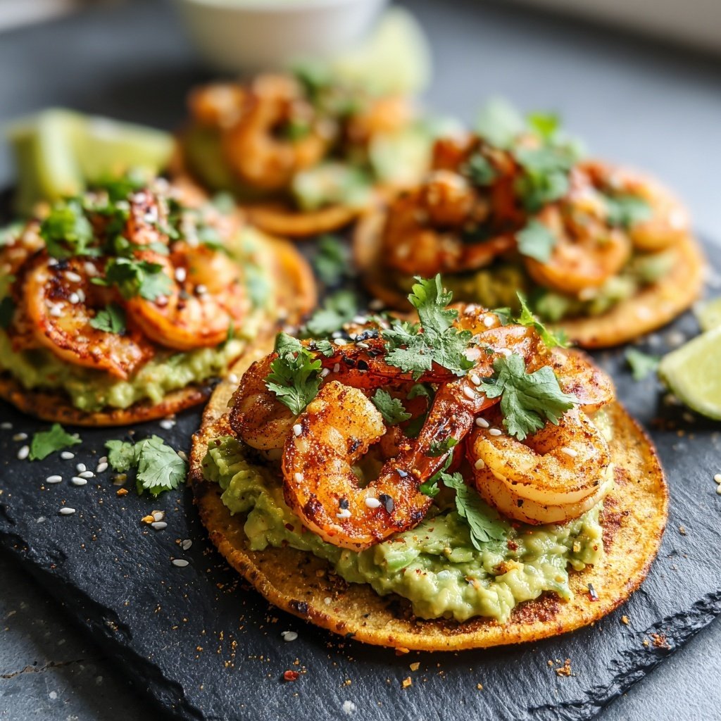 Shrimp Tostadas with Avocado