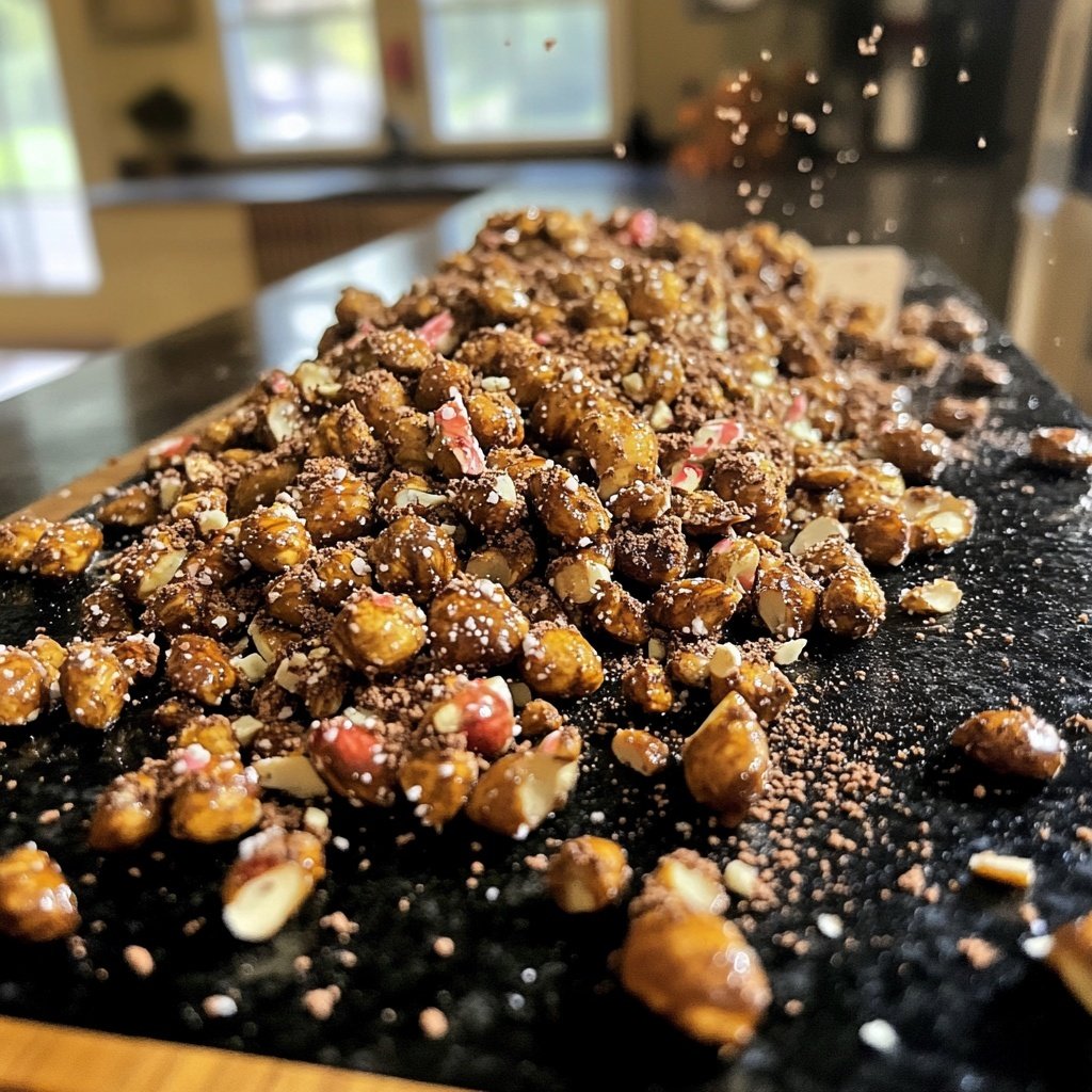 Peppermint Cocoa Roasted Nuts