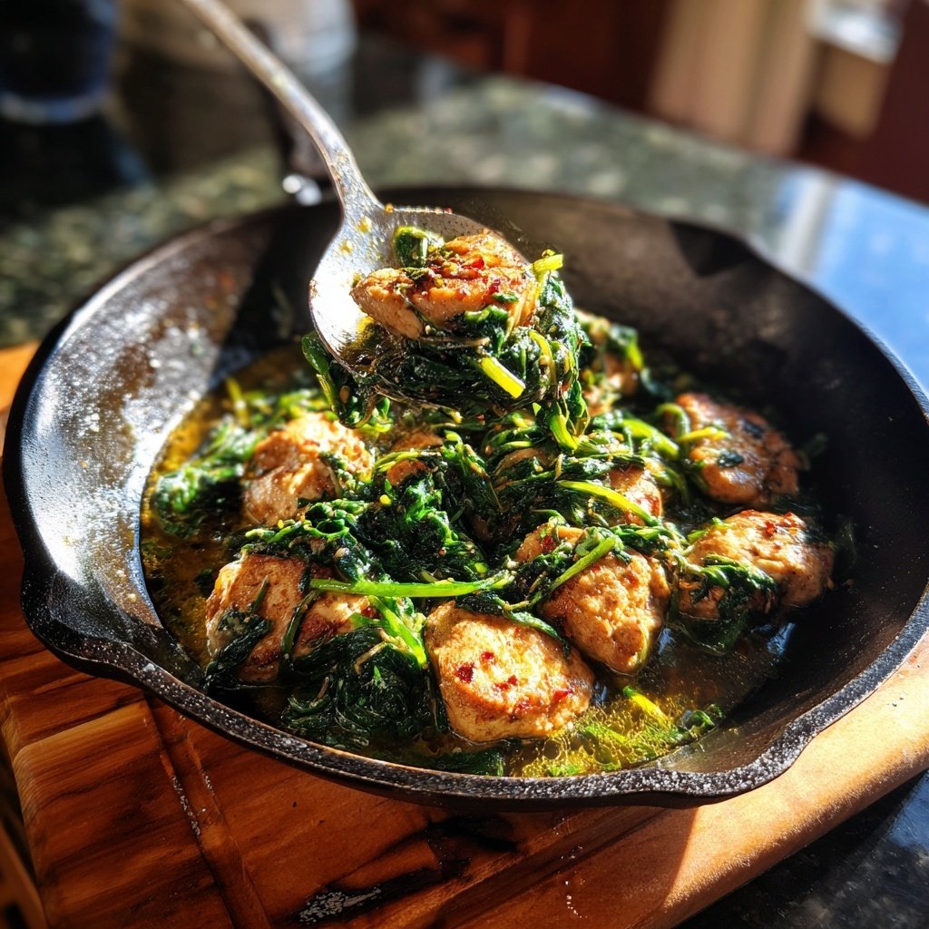 Sautéed Chicken with Spinach