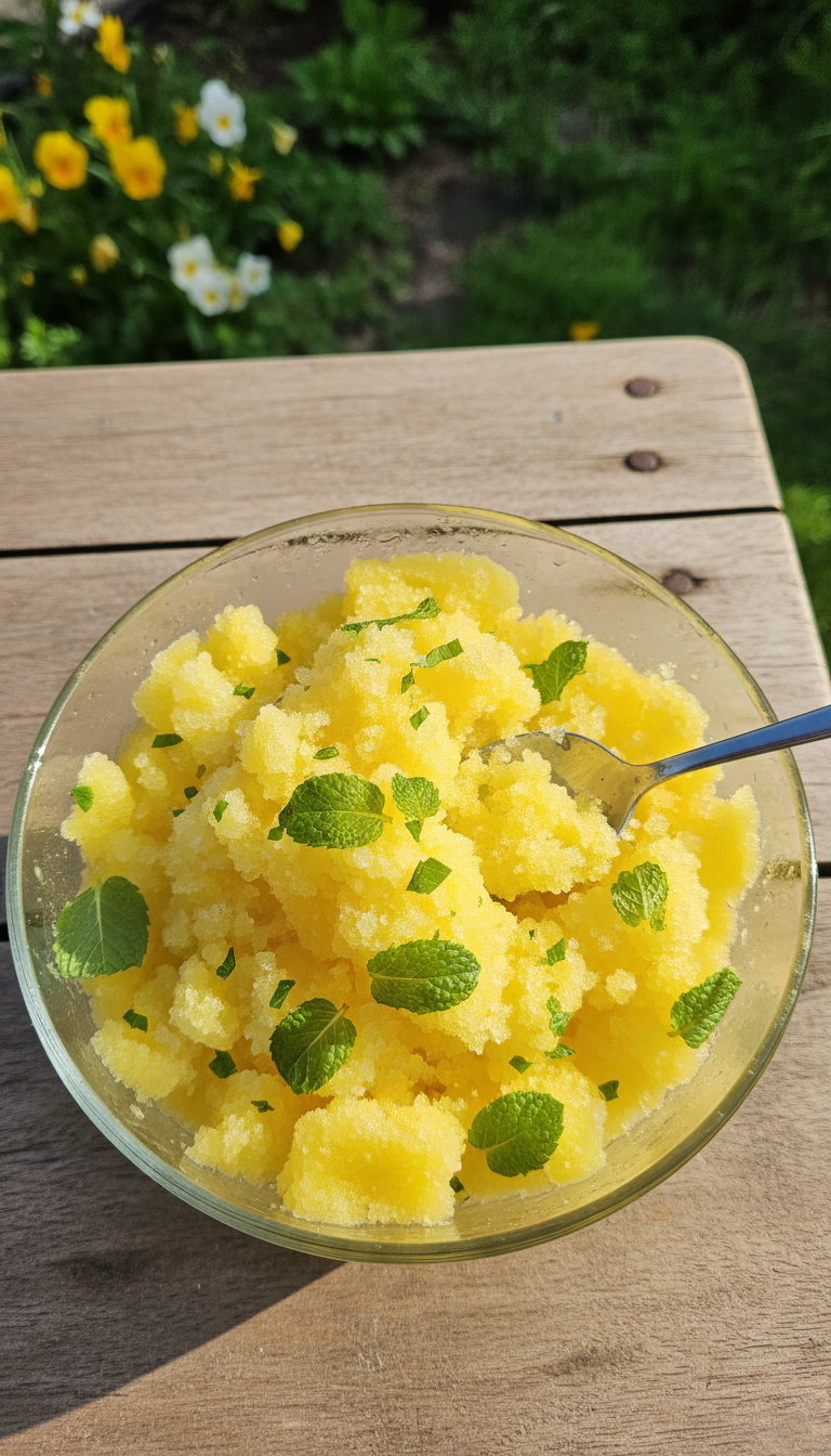 Limoncello Granita with Mint