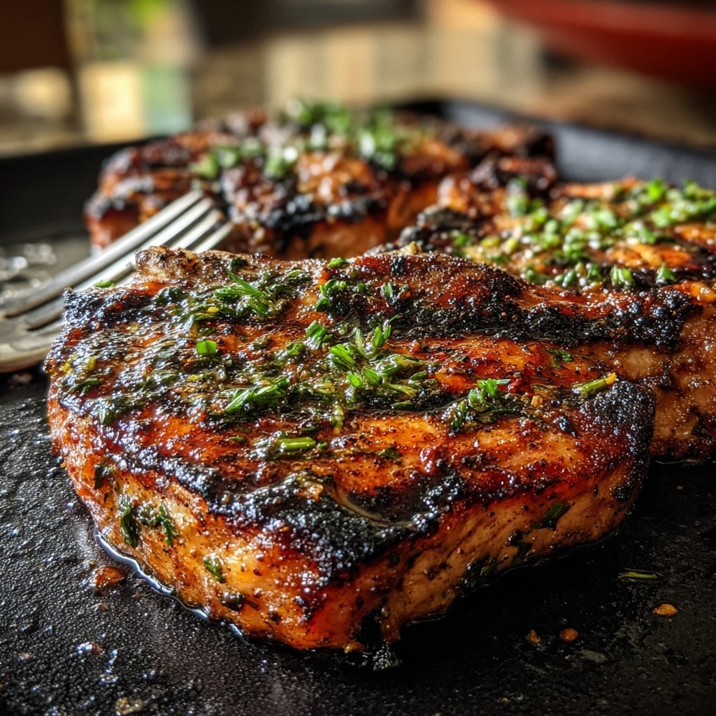 Garlic Herb Grilled Pork Chops
