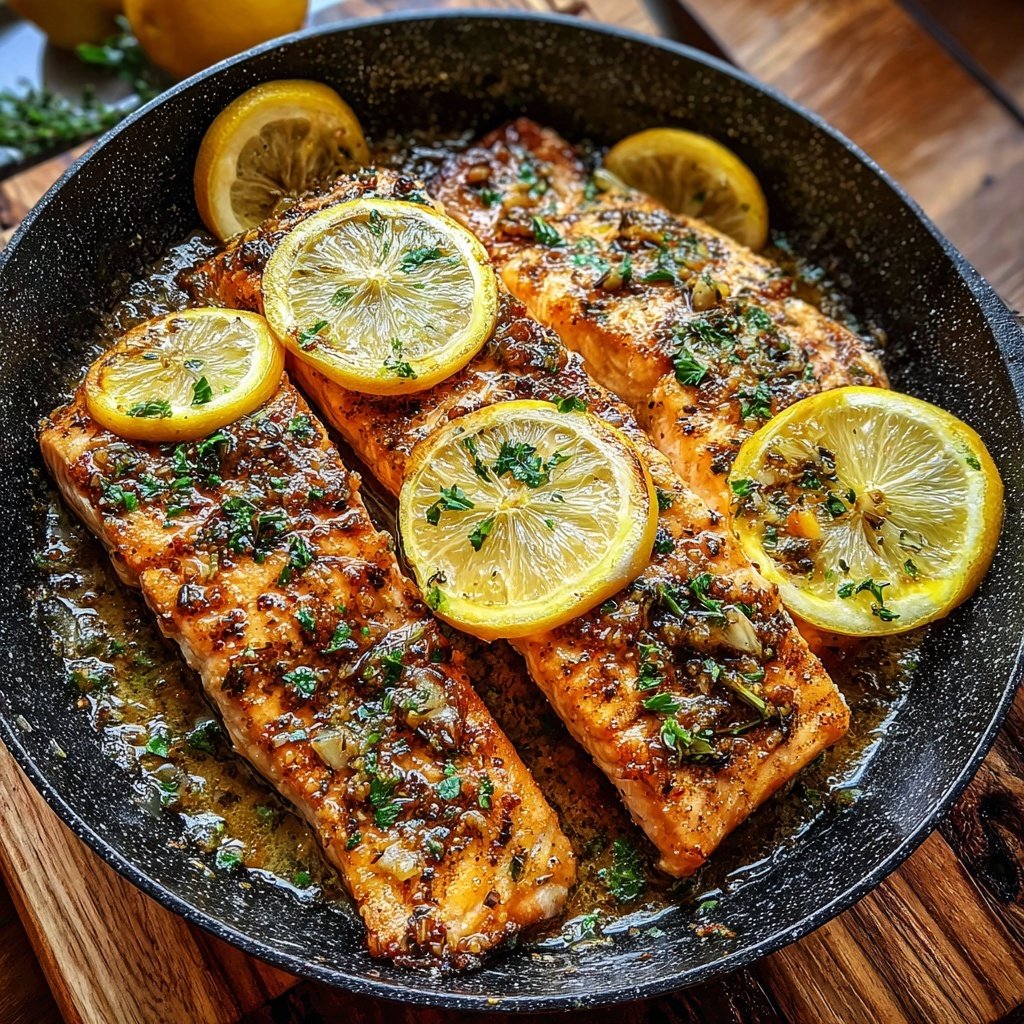 Lemon Garlic Salmon Skillet