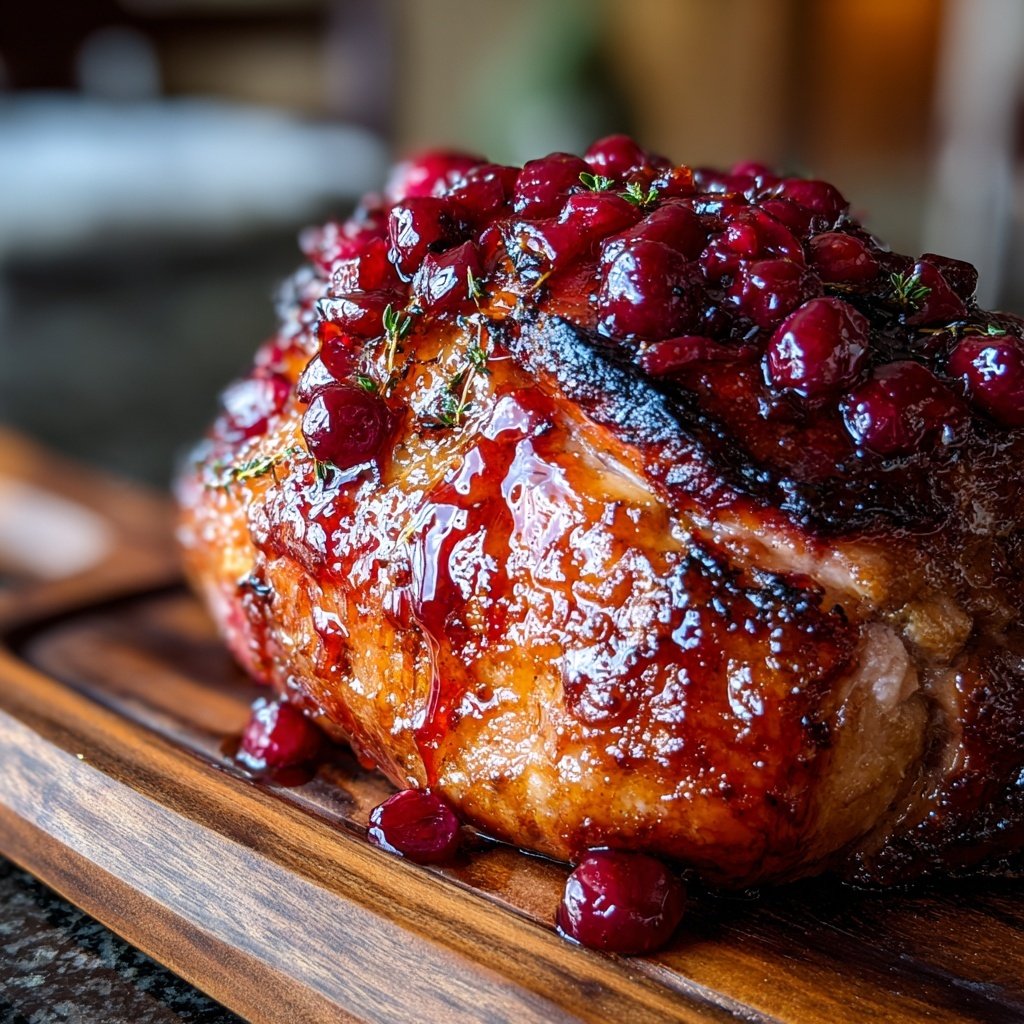 Cherry Bourbon Glazed Ham Centerpiece