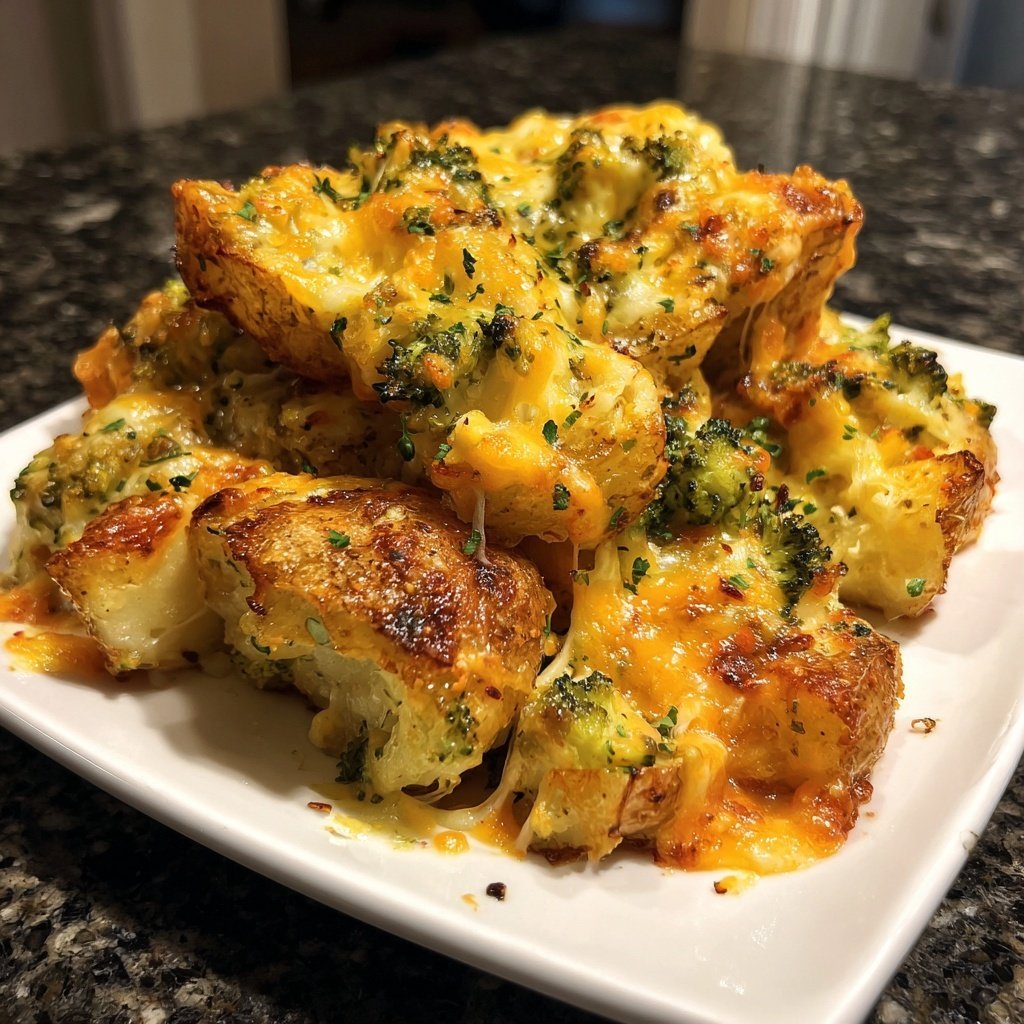 Cheesy Broccoli Airfryer Potatoes