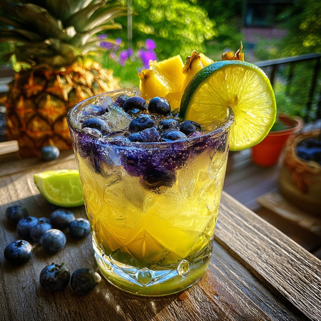 Fruity & Refreshing Pineapple Blueberry Margarita Recipe