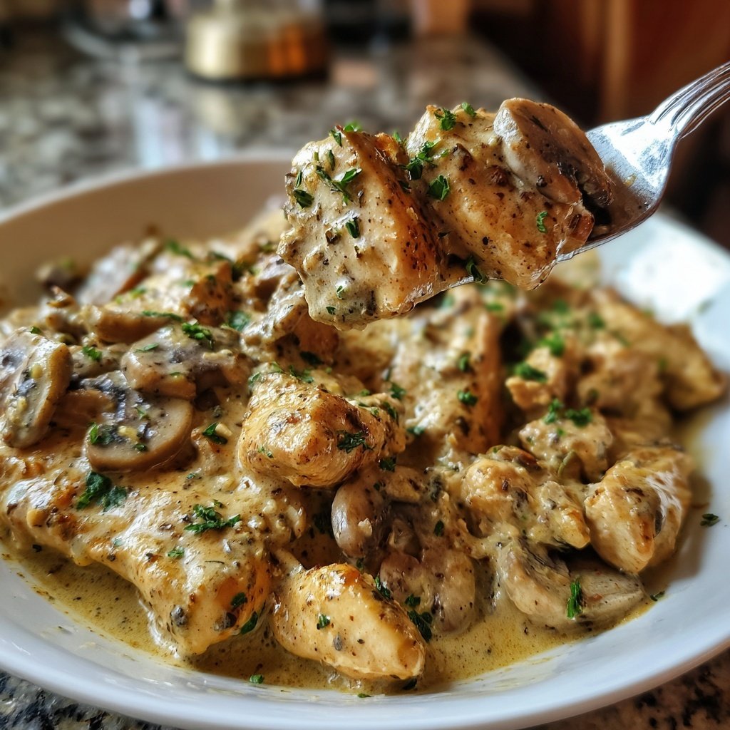 Chicken Stroganoff with Egg Noodles