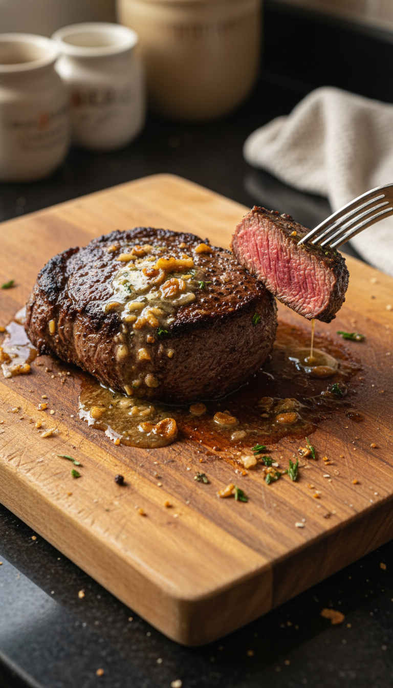 Filet Mignon with Roasted Garlic