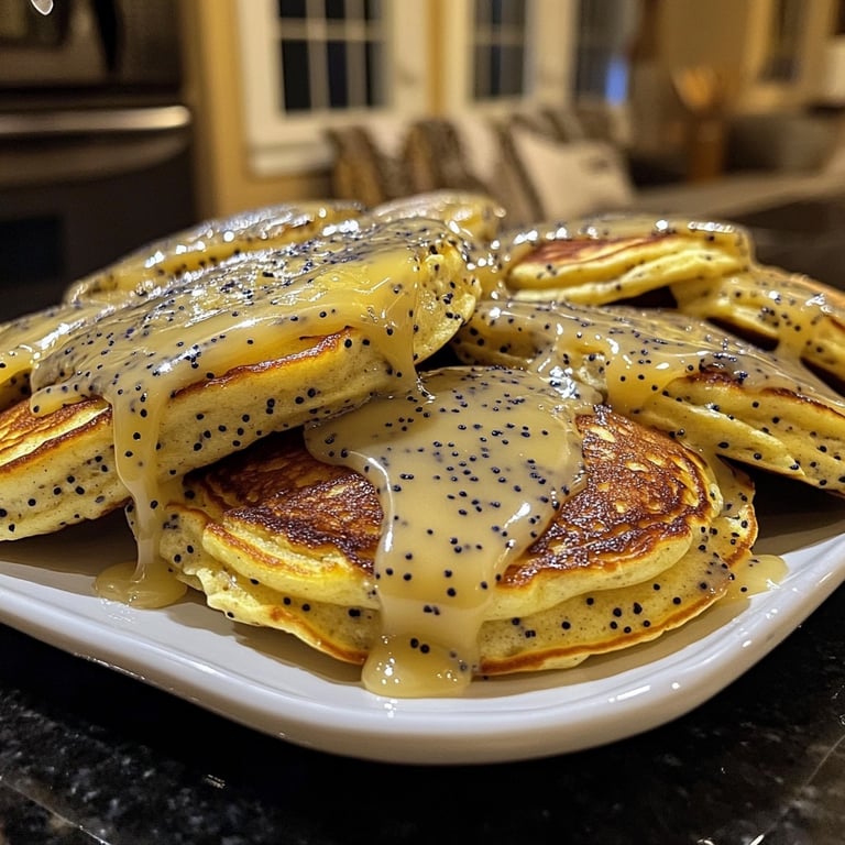 Lemon Poppyseed Ricotta Pancakes