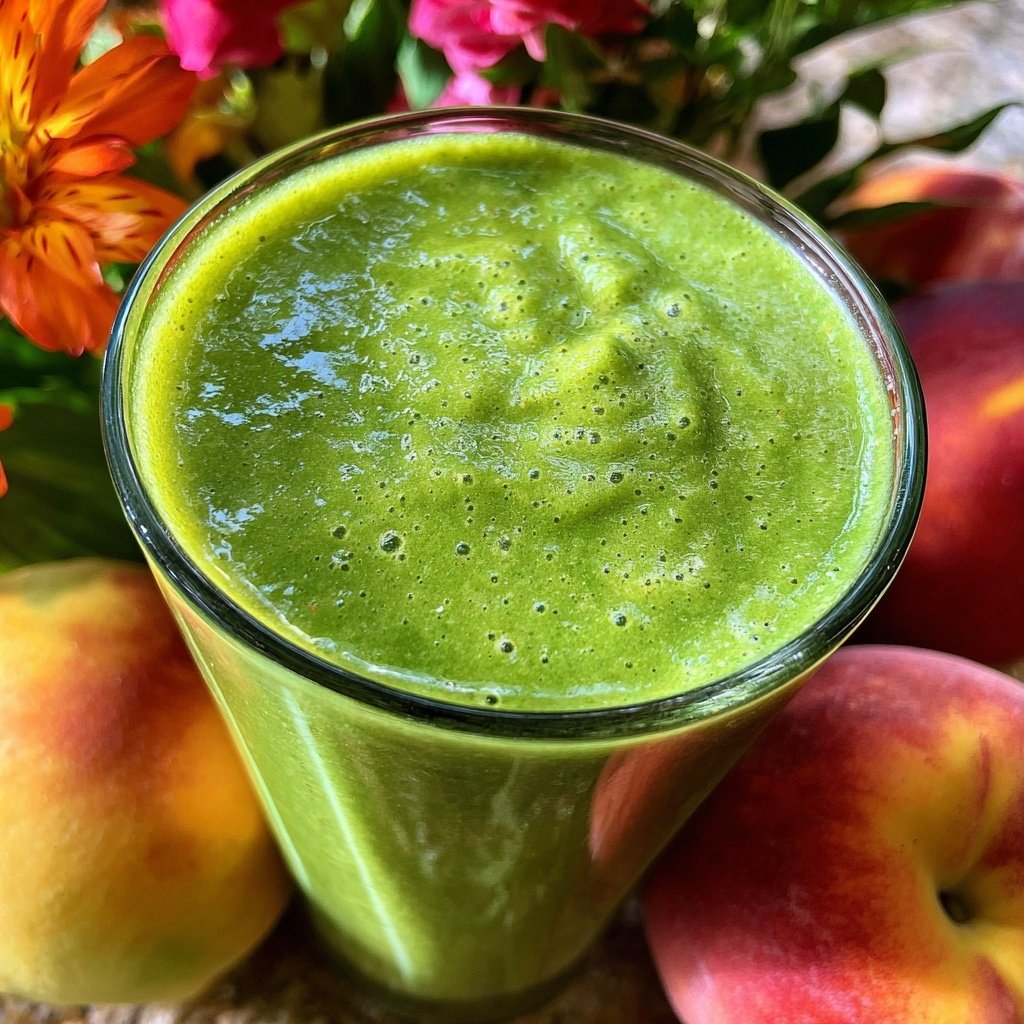 Peach Avocado Green Smoothie