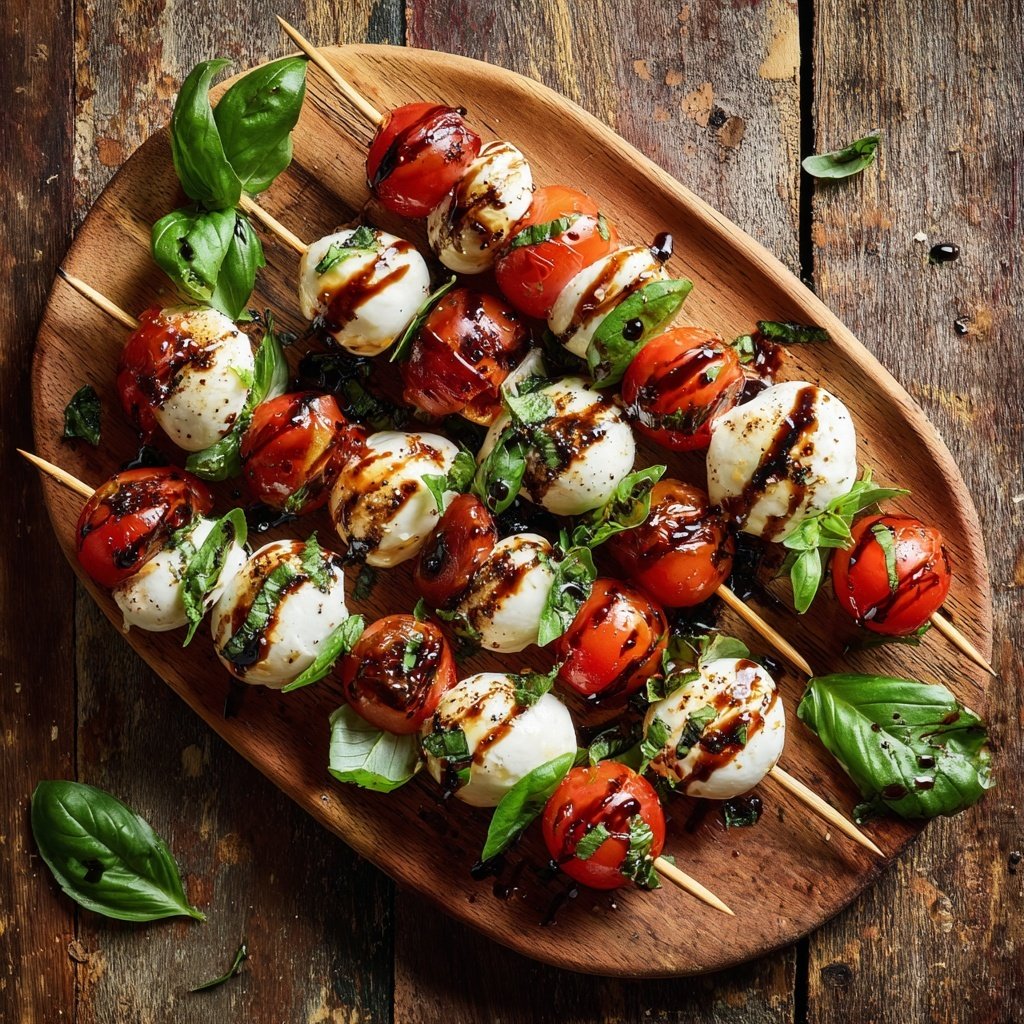Fresh Mozzarella and Tomato Skewers