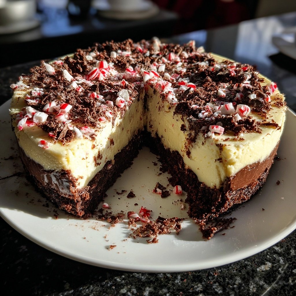 Peppermint Cheesecake with Chocolate Crust