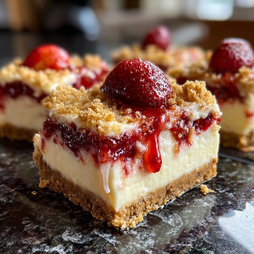 Strawberry Shortcake Cheesecake Bars