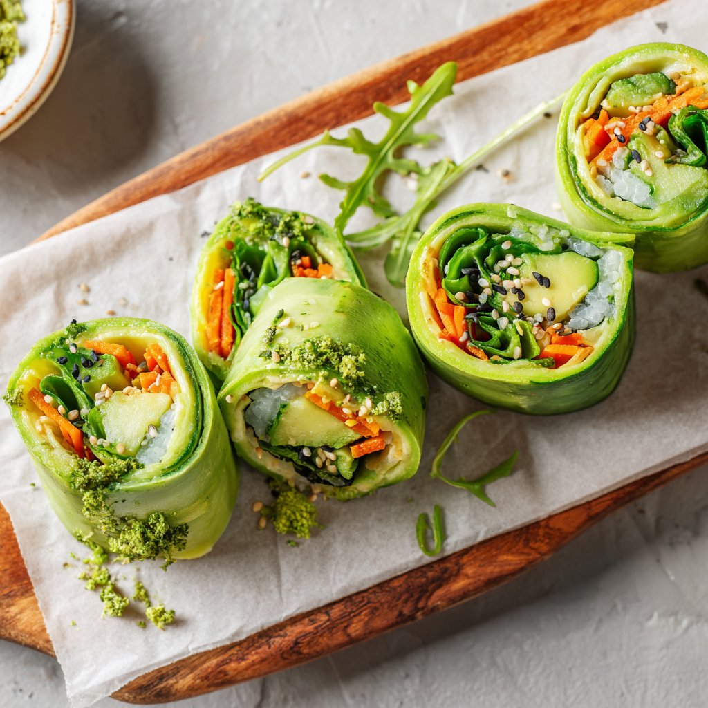 Cucumber Avocado Sushi Rolls