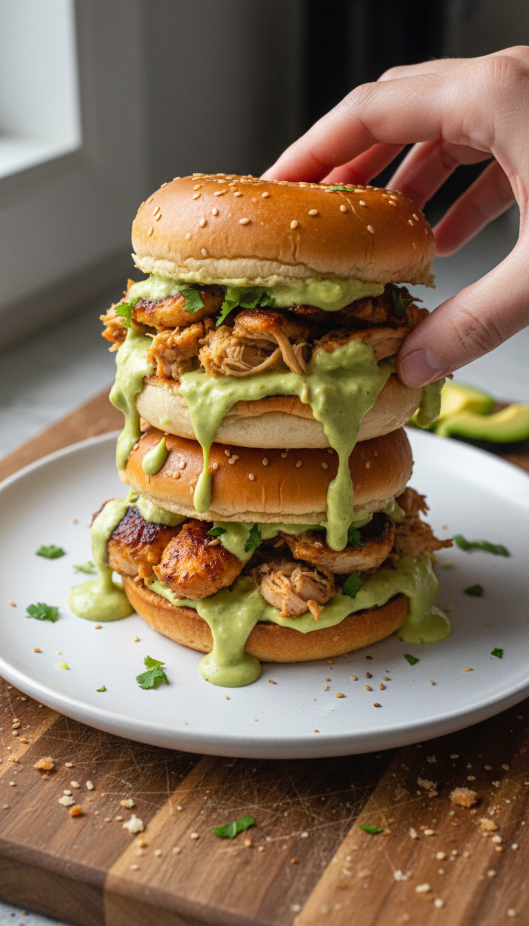 Avocado Aioli Chicken Sliders